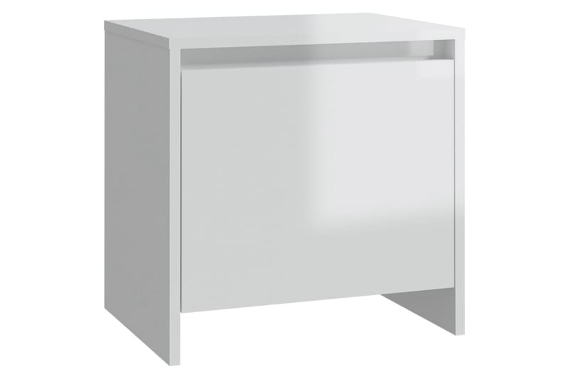 Sängbord vit högglans 45x34x44,5 cm spånskiva - Vit - Sängbord - Bord