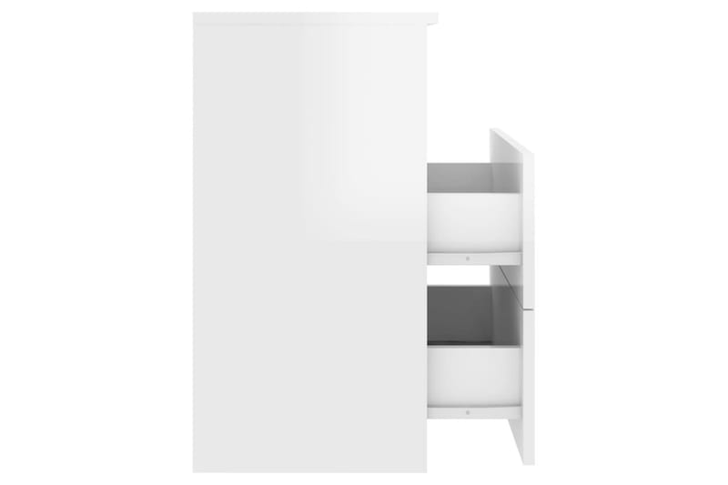 Sängbord vit högglans 50x32x60 cm - Vit - Sängbord - Bord