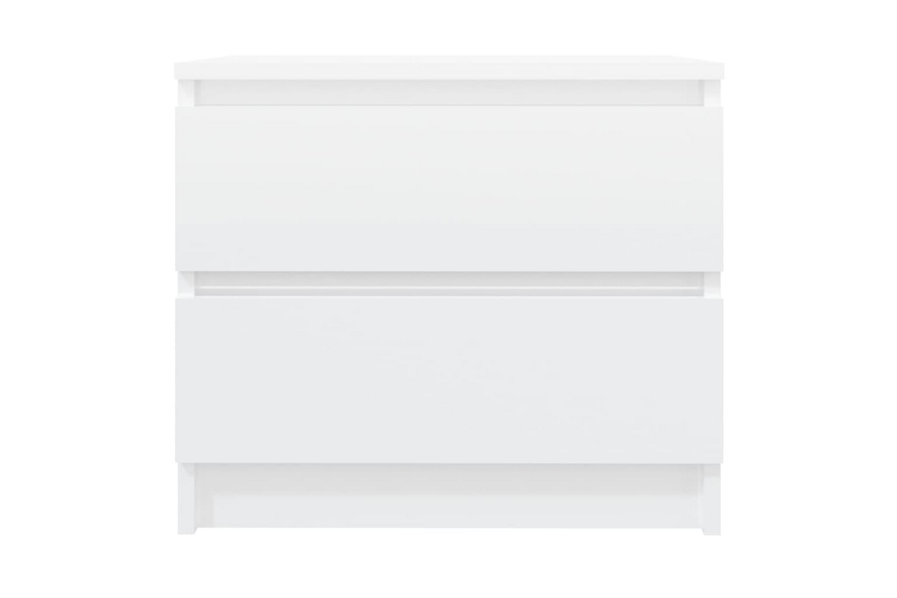 Sängbord vit högglans 50x39x43,5 cm spånskiva – Vit