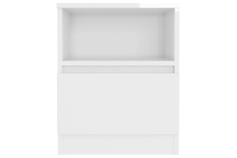 Sängbord vit höglans 40x40x50 cm spånskiva - Vit - Möbler - Bord