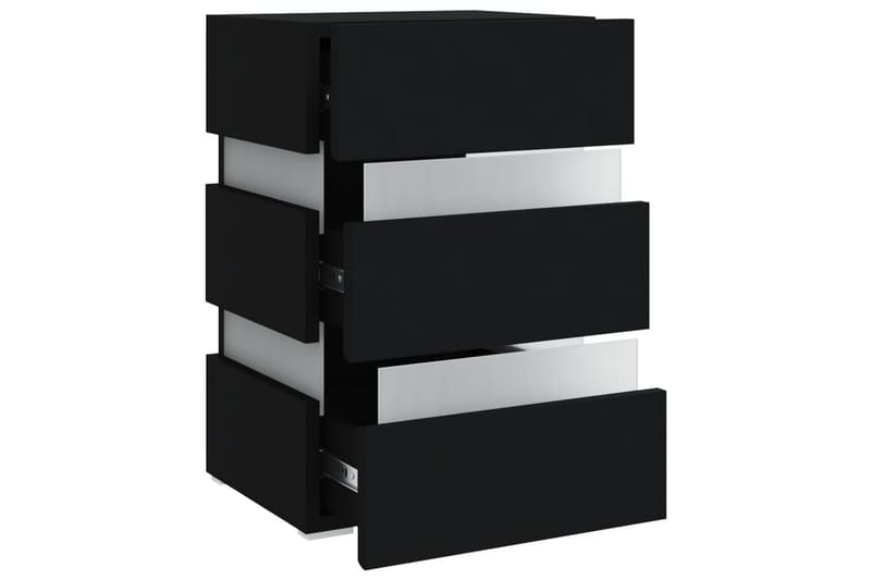 Sängskåp LED svart 45x35x67 cm spånskiva - Svart - Möbler - Bord