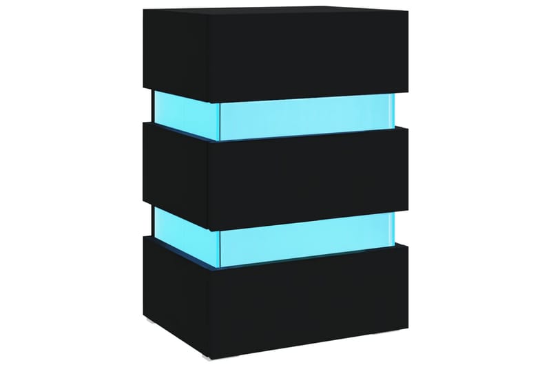 Sängskåp LED svart 45x35x67 cm spånskiva - Svart - Möbler - Bord