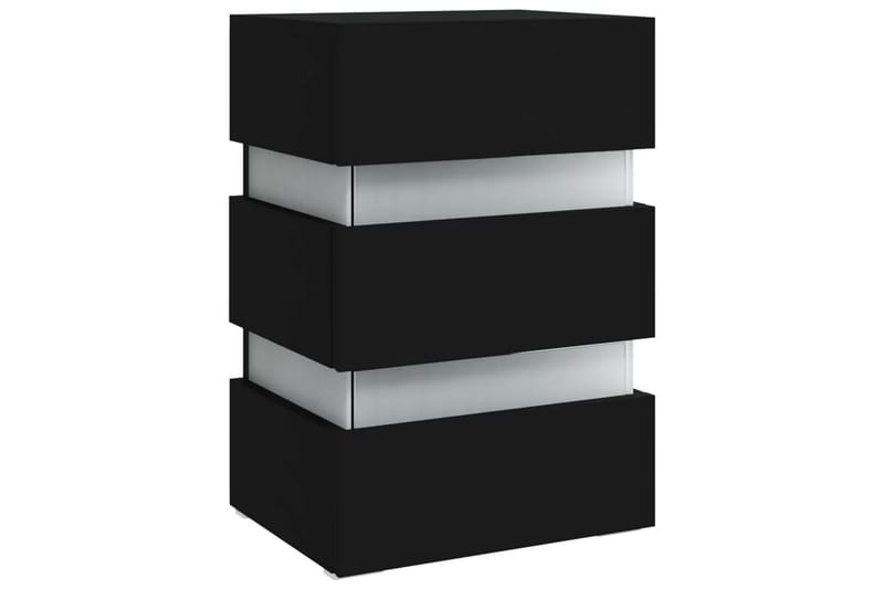 Sängskåp LED svart 45x35x67 cm spånskiva - Svart - Möbler - Bord