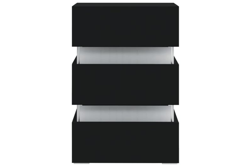 Sängskåp LED svart 45x35x67 cm spånskiva - Svart - Möbler - Bord