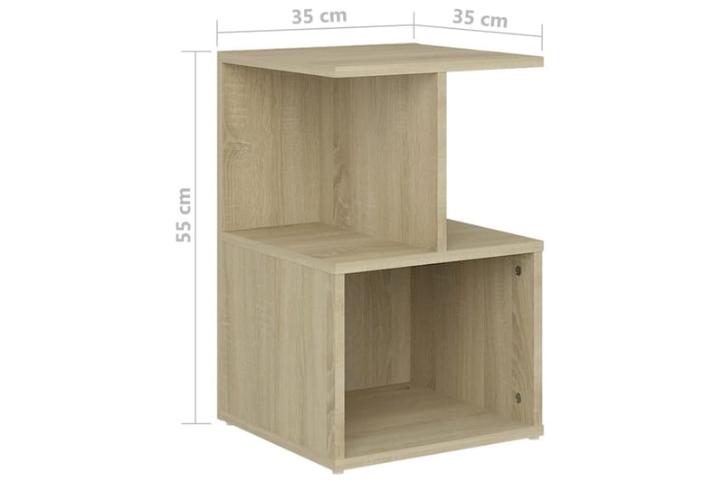 Sängskåp sonoma-ek 35x35x55 cm spånskiva - Brun - Möbler - Bord