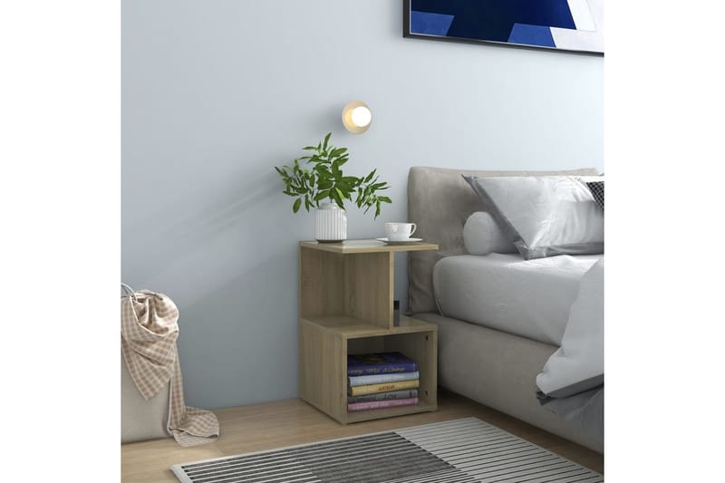 Sängskåp sonoma-ek 35x35x55 cm spånskiva - Brun - Möbler - Bord
