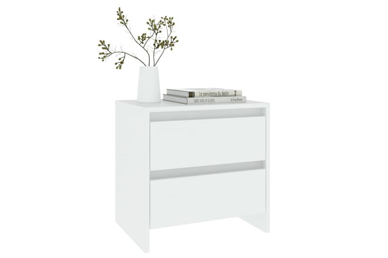 Sängskåp vit 2 st 45x34,5x44,5 cm spånskiva - Vit - Möbler - Bord