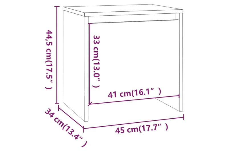 Sängskåp vit 2 st 45x34x44,5 cm spånskiva - Vit - Möbler - Bord
