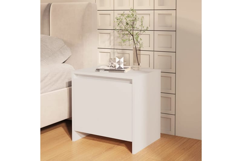 Sängskåp vit 2 st 45x34x44,5 cm spånskiva - Vit - Möbler - Bord