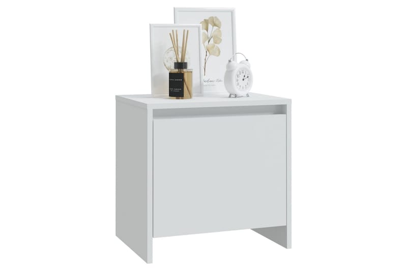Sängskåp vit 2 st 45x34x44,5 cm spånskiva - Vit - Möbler - Bord