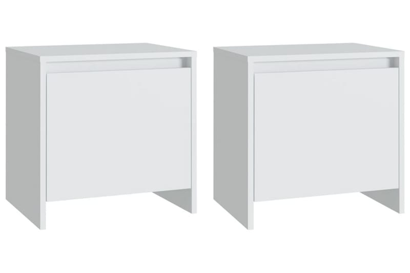 Sängskåp vit 2 st 45x34x44,5 cm spånskiva - Vit - Möbler - Bord