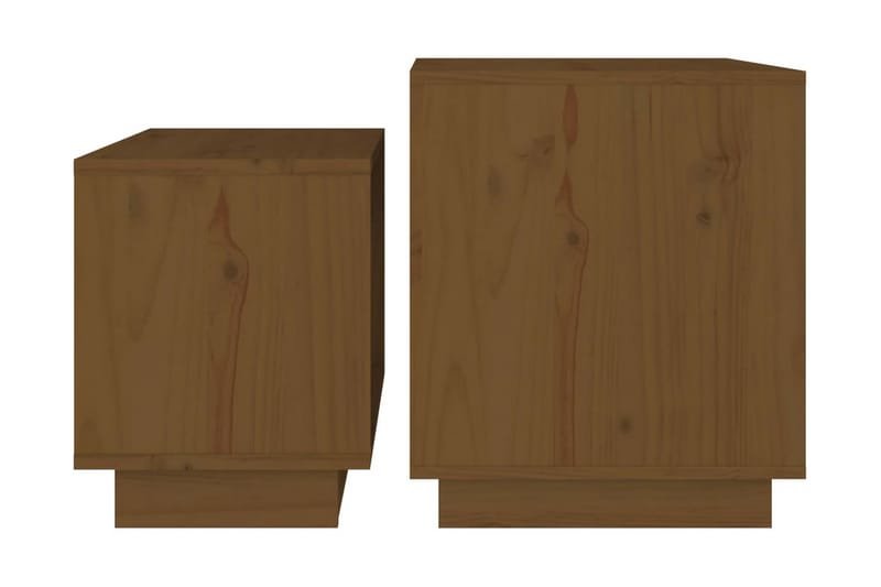 Satsbord 2 st honungsbrun massiv furu - Brun - Möbler - Bord