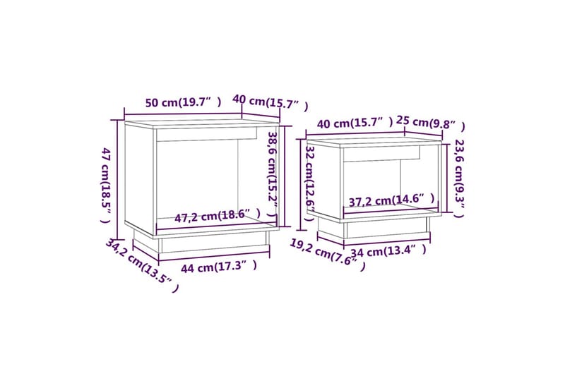 Satsbord 2 st honungsbrun massiv furu - Brun - Bord - Satsbord