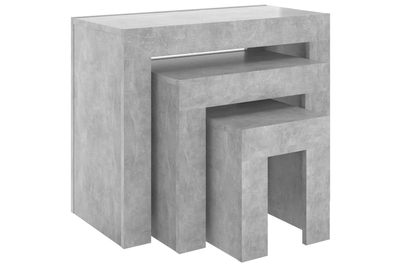 Satsbord 3 st betonggrå spånskiva - Grå - Bord - Satsbord
