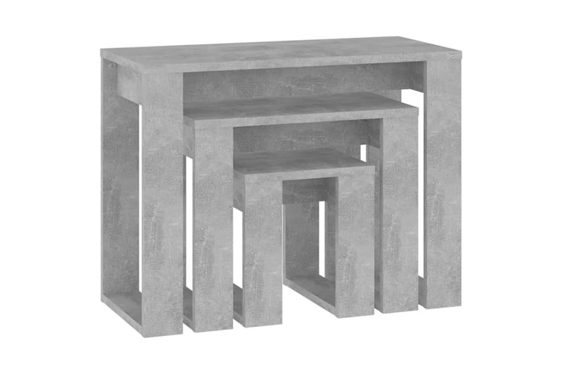 Satsbord 3 st betonggrå spånskiva - Grå - Bord - Satsbord