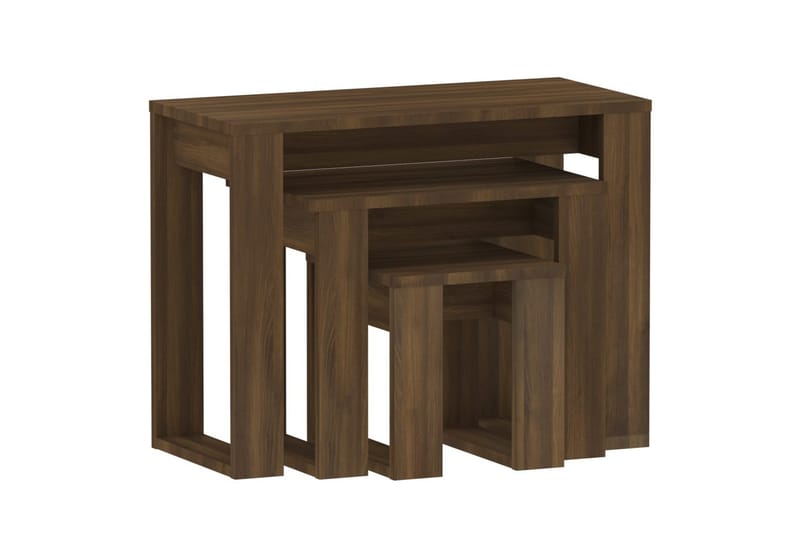 Satsbord 3 st brun ek konstruerat trä - Brun - Bord - Satsbord