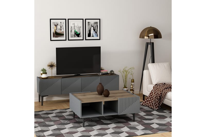 SATSBORD 94 cm Antracit/Valnöt - Möbler - Bord