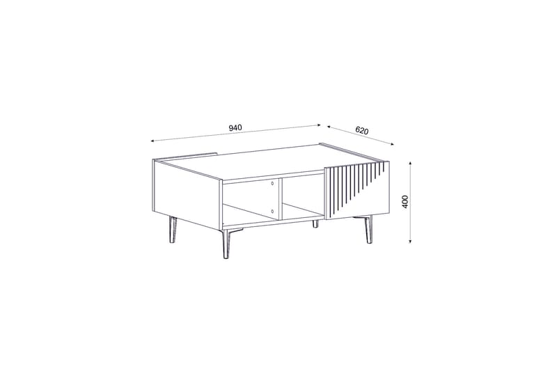 SATSBORD 94 cm Antracit/Valnöt - Möbler - Bord