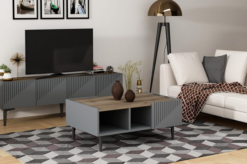 SATSBORD 94 cm Antracit/Valnöt - Möbler - Bord
