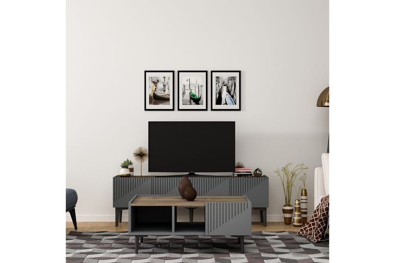 SATSBORD 94 cm Antracit/Valnöt - Möbler - Bord