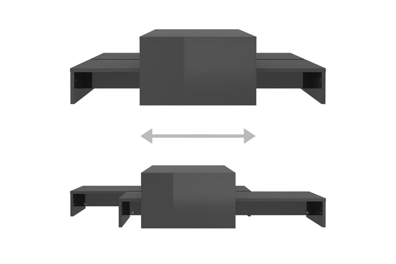 Satsbord grå högglans 100x100x26,5 cm - Grå - Bord - Satsbord