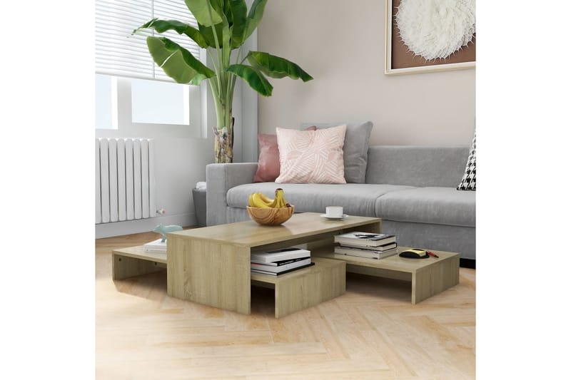 Satsbord sonoma-ek 100x100x26,5 cm spånskiva - Brun - Möbler - Bord