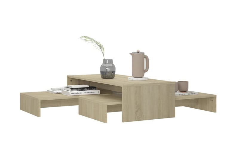 Satsbord sonoma-ek 100x100x26,5 cm spånskiva - Brun - Möbler - Bord