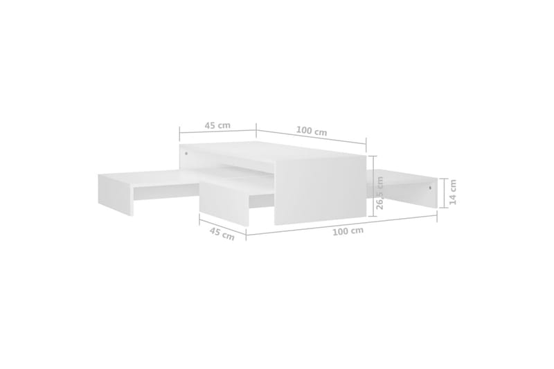 Satsbord vit 100x100x26,5 cm spånskiva - Vit - Bord - Satsbord