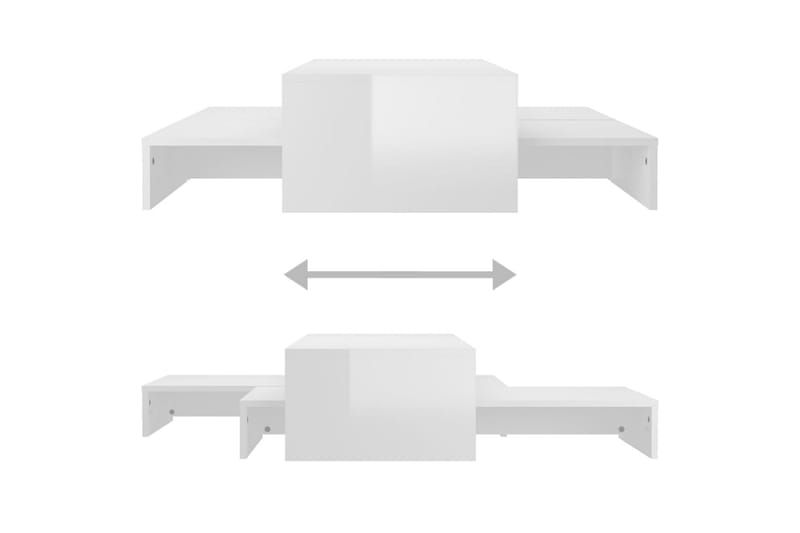 Satsbord vit högglans 100x100x26,5 cm - Vit - Möbler - Bord