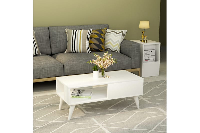 Sebseda Soffbord 90x40x90 cm - Vit - Möbler - Bord