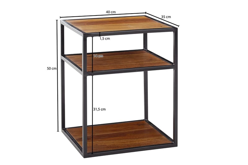 Seddik Sängbord 35 cm Rektangulär - Brun - Möbler - Bord
