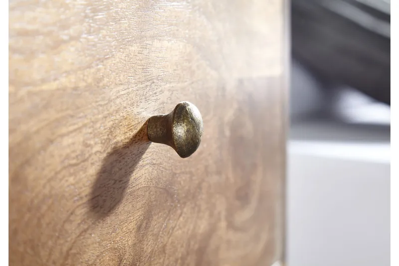 Seddik Sängbord 35 cm Rektangulär - Guld/Brun - Möbler - Bord