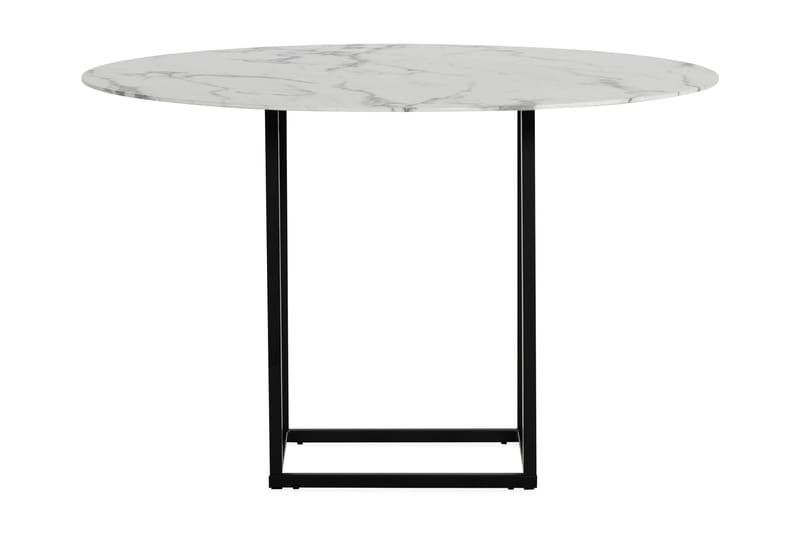 SELLKOM Matbord 120 cm Runt Vit/Svart - Bord - Marmorbord - Matbord & köksbord