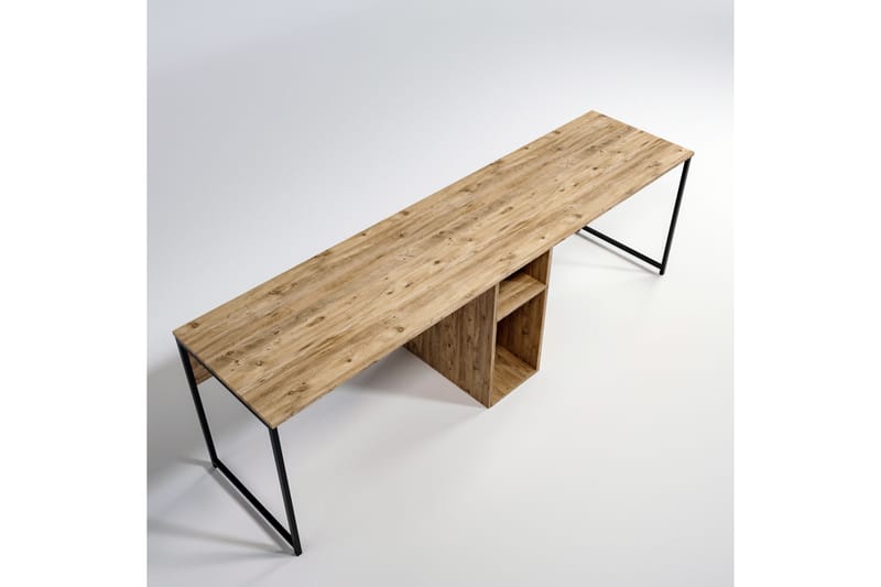 SEYNE Skrivbord 140 cm med Förvaring Hyllor Natur/Svart - Skrivbord - Bord