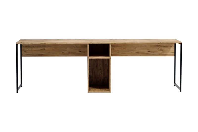 SEYNE Skrivbord 140 cm med Förvaring Hyllor Natur/Svart - Möbler - Bord