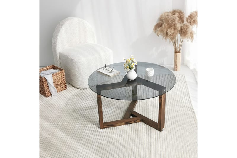 Sibas Soffbord 75 cm Runt - Rökfärgat/Teak - Möbler - Bord