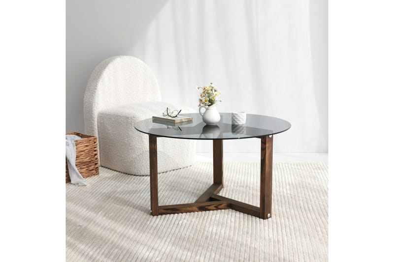 Sibas Soffbord 75 cm Runt - Rökfärgat/Teak - Möbler - Bord