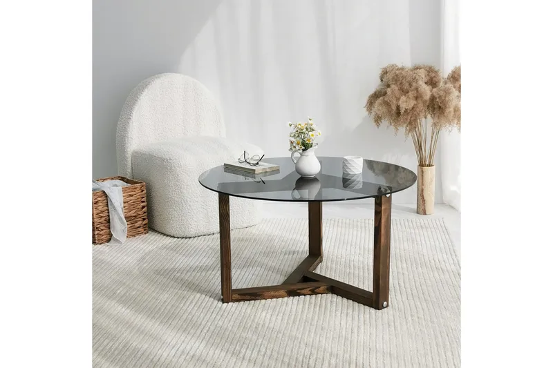 Sibas Soffbord 75 cm Runt - Rökfärgat/Teak - Möbler - Bord