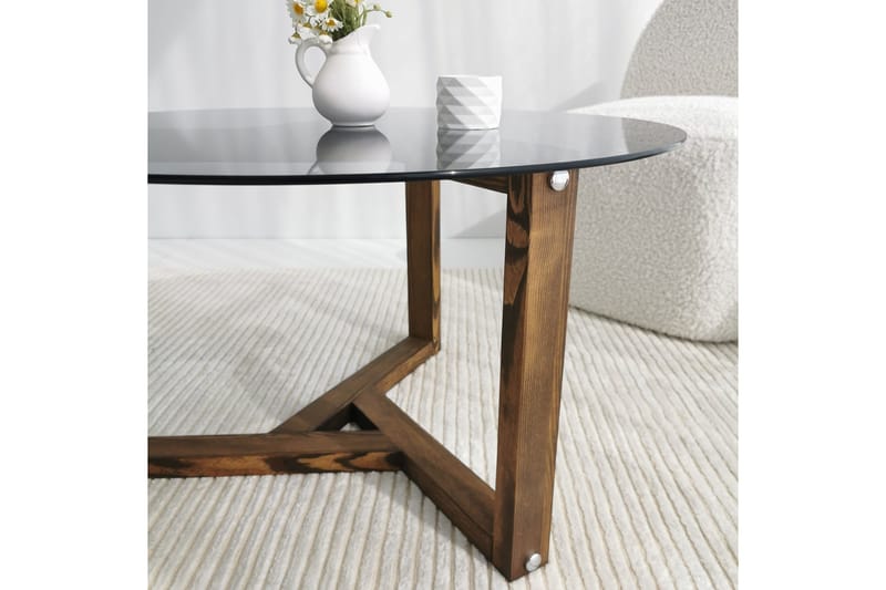 Sibas Soffbord 75 cm Runt - Rökfärgat/Teak - Möbler - Bord