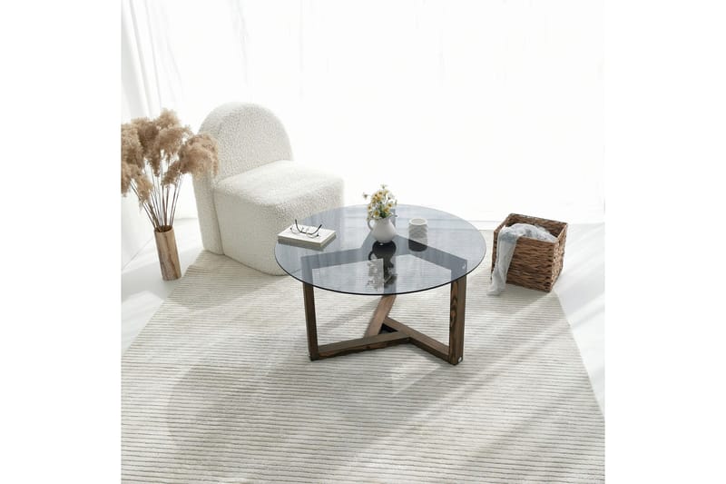 Sibas Soffbord 75 cm Runt - Rökfärgat/Teak - Möbler - Bord