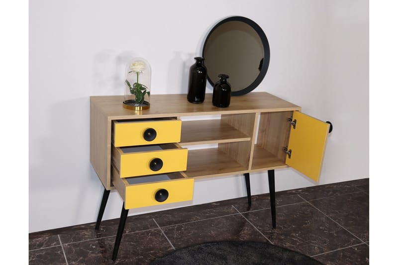Sidobord 120 cm - Guld/Natur/Gul - Möbler - Bord