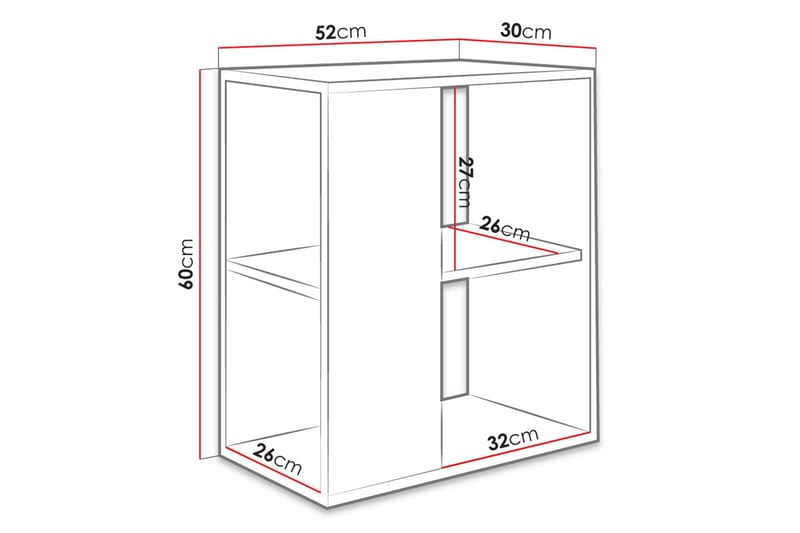 Sidobord  52 cm - Vit - Brickbord - Bord - Sidobord & lampbord