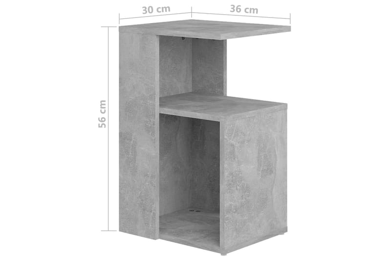 Sidobord betonggrå 36x30x56 cm spånskiva - Grå - Brickbord - Bord - Sidobord & lampbord