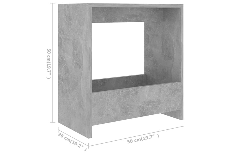 Sidobord betonggrå 50x26x50 cm spånskiva - Grå - Möbler - Bord