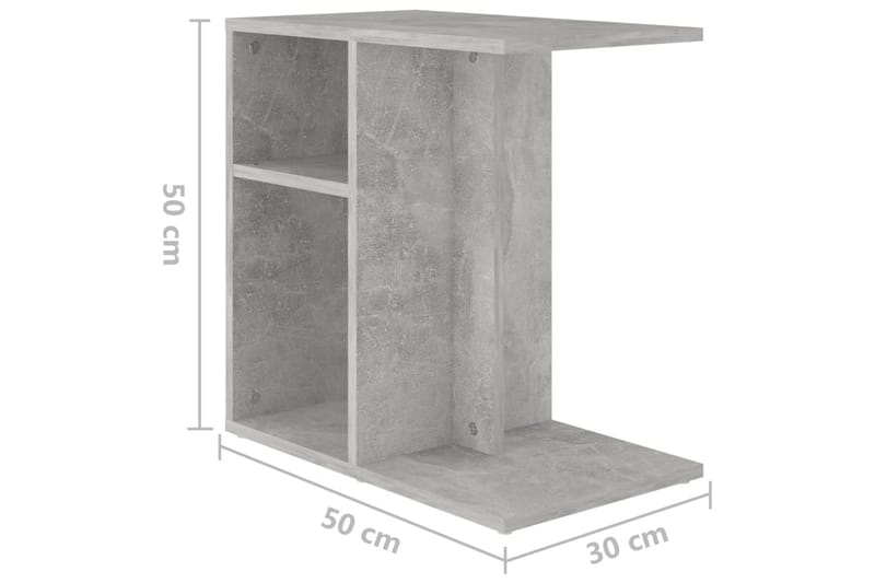 Sidobord betonggrå 50x30x50 cm spånskiva - Grå - Brickbord - Bord - Sidobord & lampbord