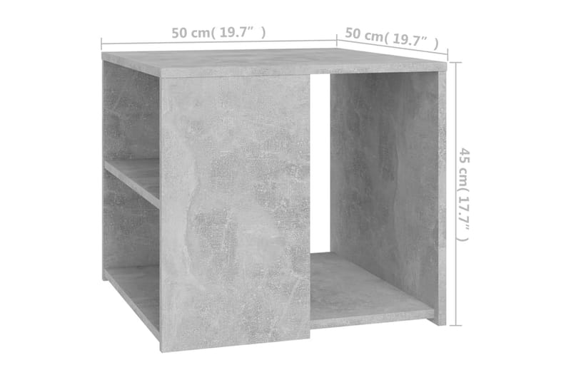 Sidobord betonggrå 50x50x45 cm spånskiva - Grå - Brickbord - Bord - Sidobord & lampbord