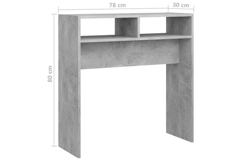 Sidobord betonggrå 78x30x80 cm spånskiva - Grå - Brickbord - Bord - Sidobord & lampbord