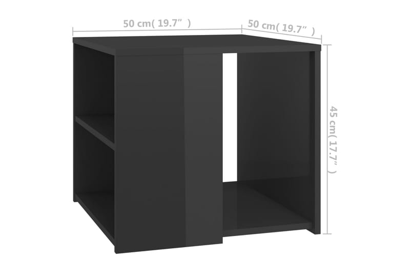 Sidobord grå högglans 50x50x45 cm spånskiva - Grå - Brickbord - Bord - Sidobord & lampbord