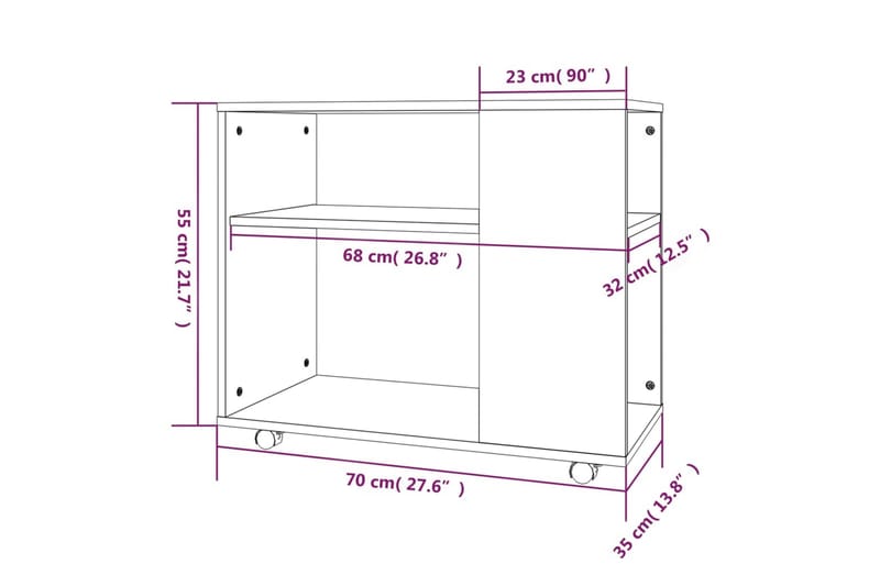 Sidobord grå sonoma 70x35x55 cm konstruerat trä - Grå - Möbler - Bord