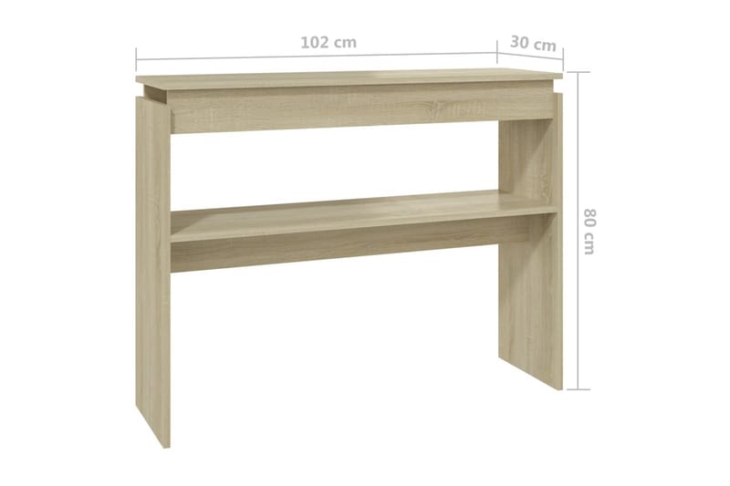 Sidobord sonoma-ek 102x30x80 cm spånskiva - Brun - Möbler - Bord